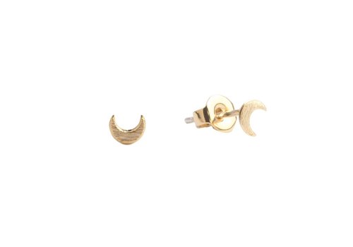 All the Luck in the World Petite Goldplated Sterling Silver Earrings Moon