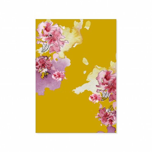 Dubble postcard Yellow Floral 