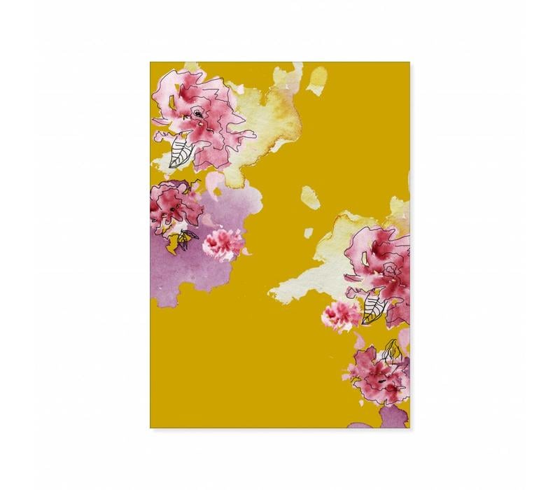 Dubbele kaart Yellow Floral