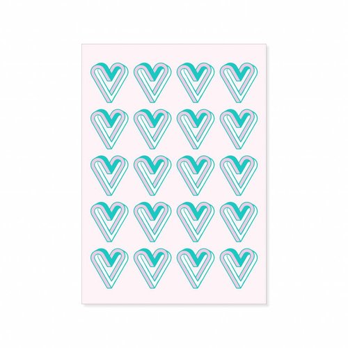 Postcard  Hearts 