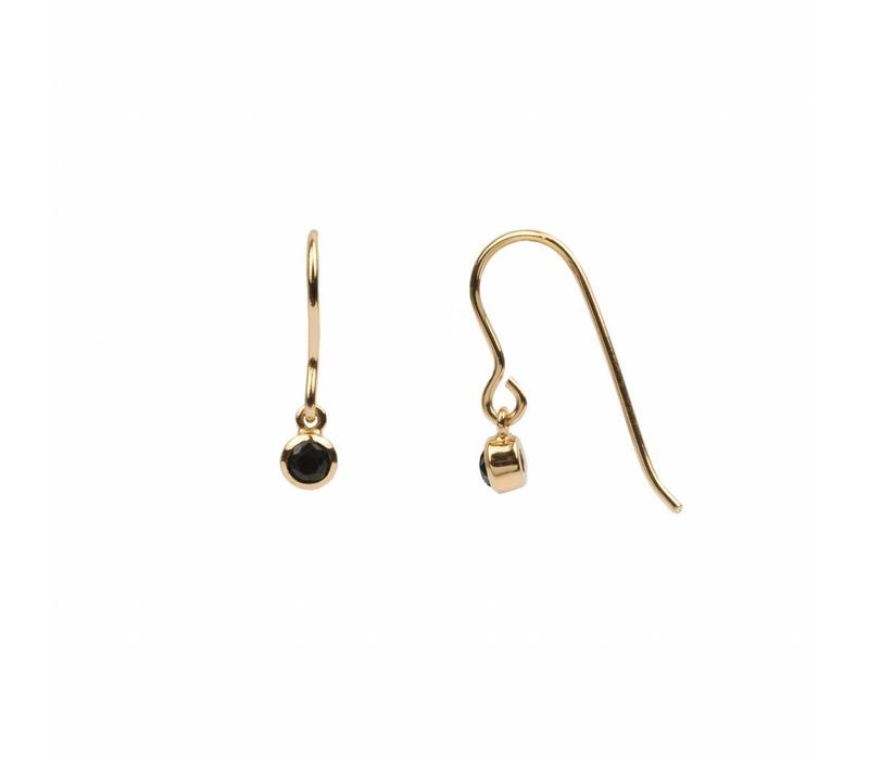 Bliss Goldplated Oorbel Hook Black Onyx