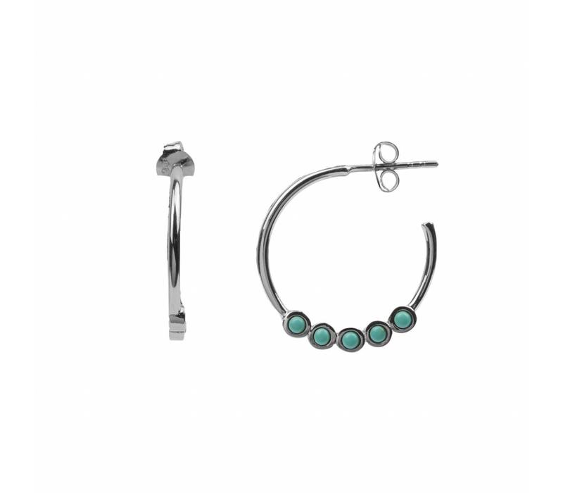 Bliss Silverplated Earring Creole big Turquoise
