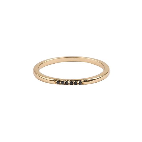 Bliss Goldplated Ring Kleine Stippen Zwart 