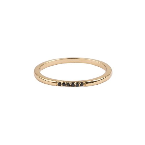 Bliss Goldplated Ring Tiny Dots Black 