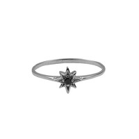 Bliss Silverplated Ring Star Black