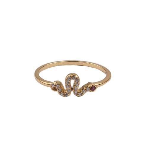 Bliss Goldplated Ring Snake Pink All Clear 