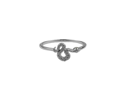 All the Luck in the World Bliss Silverplated Ring Snake Green Eyed