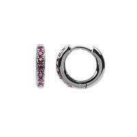 Bliss Silverplated Oorbel Creool Ruby roze