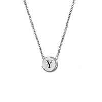 Character Silverplated Ketting letter Y
