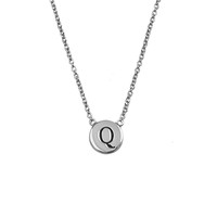 Character Silverplated Ketting letter Q