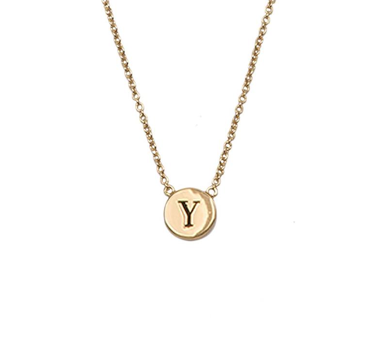 Character Goldplated Necklace letter Y