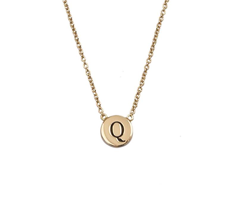 Character Goldplated Ketting letter Q