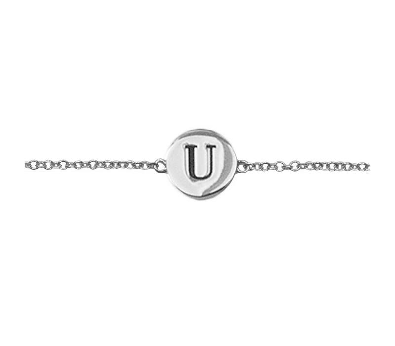 Character Silverplated Armband letter U