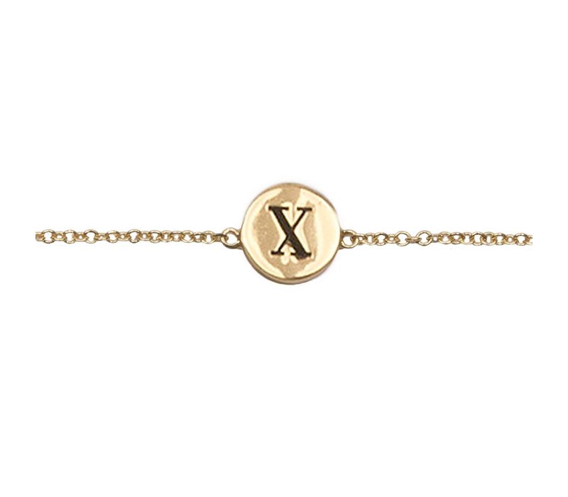 Character Goldplated Bracelet letter X