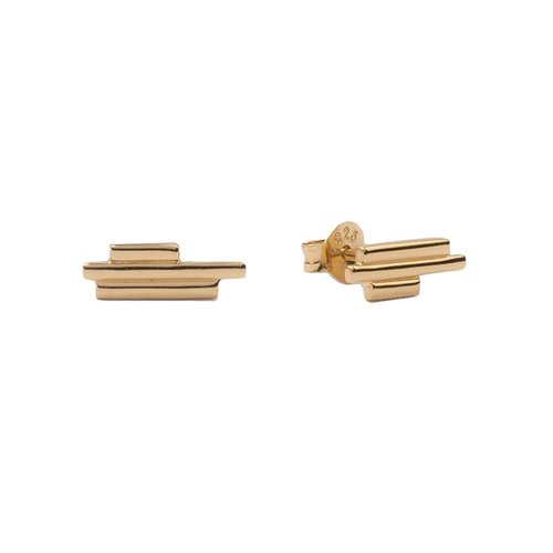 Parade Goldplated Earrings Three Bars 