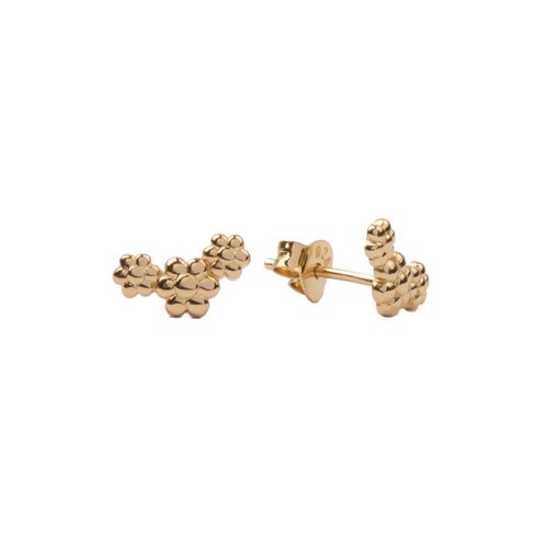 Parade Goldplated Earrings Three Flowers 