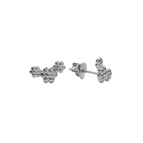 Parade Silverplated Earrings Three Flowers 