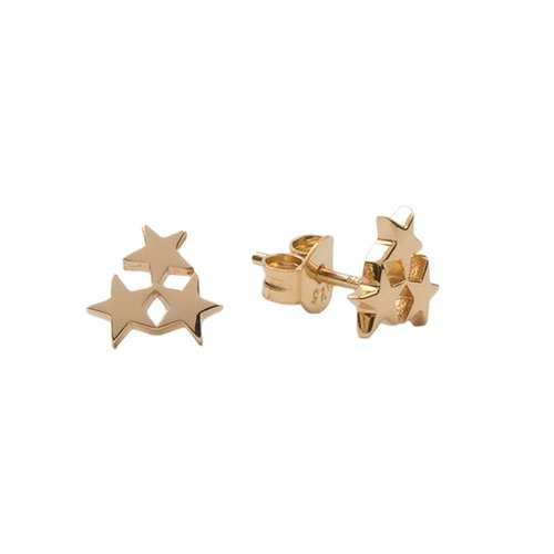 Parade Goldplated Earrings Three Stars Small 