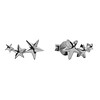 All the Luck in the World Parade Silverplated Earrings Three Stars Big