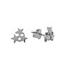 All the Luck in the World Parade Silverplated Earrings Three Stars Small