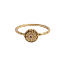 Magique Goldplated Ring Coin Starburst Pink