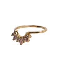 Magique Goldplated Ring Crown Pink Clear