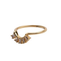 Magique Goldplated Ring Kroon Transparant