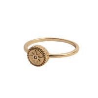 Magique Goldplated Ring Coin Starburst Pink