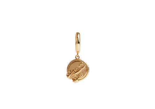 All the Luck in the World Charm Goldplated Earring Scorpio Circle