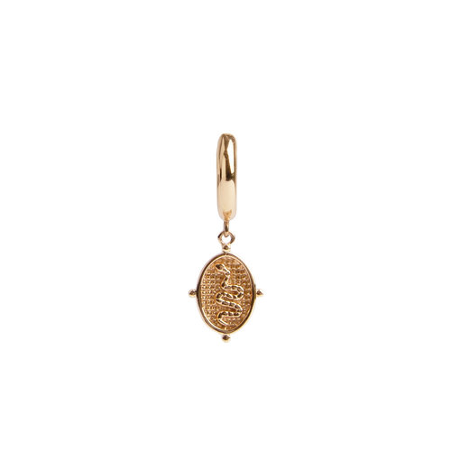 Charm Goldplated Earring Snake Oval 