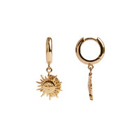 Charm Goldplated Earring Sun Circle