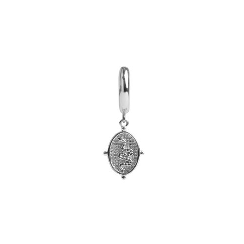 Charm Silverplated Oorbel Slang Ovaal 