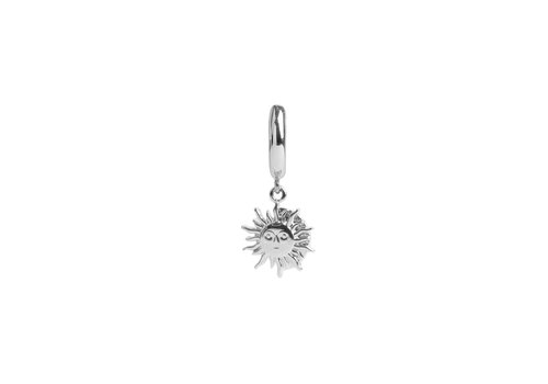 All the Luck in the World Charm Silverplated Earring Sun Circle