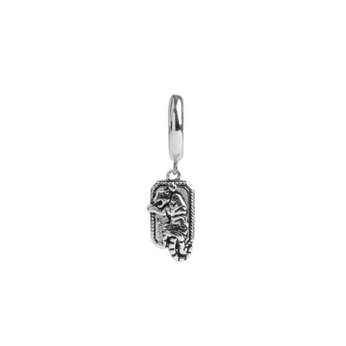 Charm Silverplated Earring Tiger Rectangle 