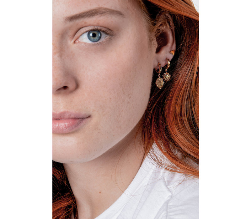 Charm Goldplated Earring Sun Circle