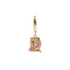 Bold Goldplated Earring Crane Rectangle Multi Color