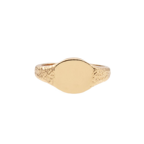 Chérie Goldplated Ring Zegel Ovaal 