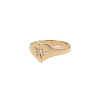 Chérie Goldplated Ring Signet Heart Clear