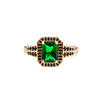 All the Luck in the World Chérie Goldplated Ring Rectangle Green Black