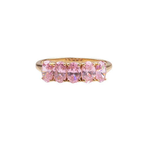 Chérie Goldplated Ring Ovals Light Pink 