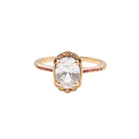 Chérie Goldplated Ring Oval Clear Pink