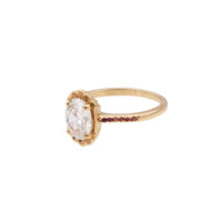 Chérie Goldplated Ring Ovaal Transparant Roze