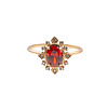 Chérie Goldplated Ring Ovaal Rood Transparant