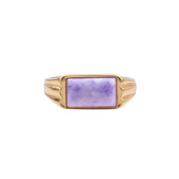 Chérie Goldplated Ring Rectangle Marble Lilac