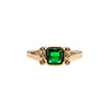 All the Luck in the World Chérie Goldplated Ring Vierkant Groen Transparant