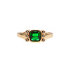 Chérie Goldplated Ring Square Green Clear