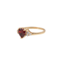 Chérie Goldplated Ring Heart Dark Red Clear