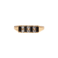 Chérie Goldplated Ring Bar Black Clear