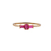 All the Luck in the World Chérie Goldplated Ring Kruis Roze Transparant