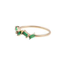 Chérie Goldplated Ring Zigzag Green